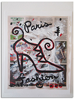 untitled (acrylic & collage on newsprint)